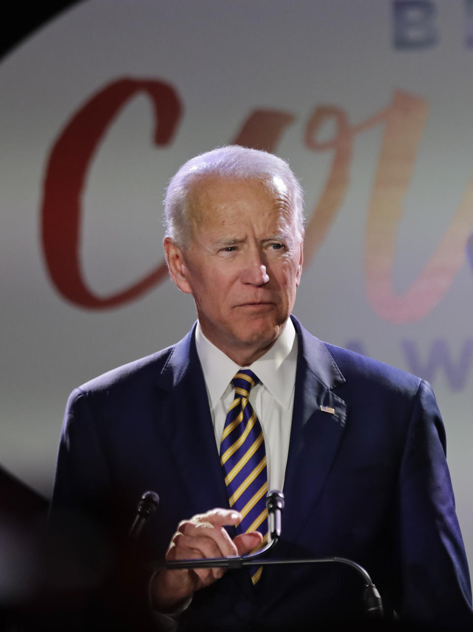 Former Vice President Joe Biden speaks at the Biden Courage Awards Tuesday, March 26, 2019, in New York. (AP Photo/Frank Franklin II)