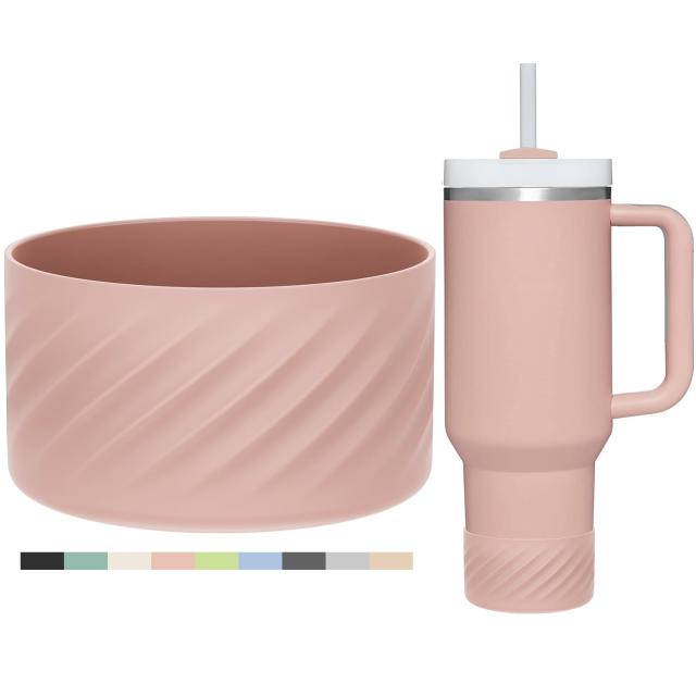 Coffee Is My BFF Rose Gold Heart Two-Tone Pink Porcelain Travel Mug  w/Silicone Lid