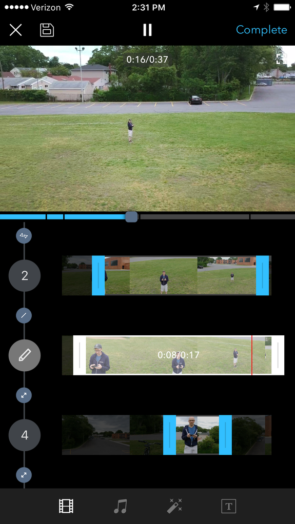 I like the Go app's new video editor. I just wish it offered a way to split video clips.