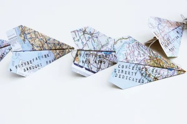 father's day crafts paper airplane garland