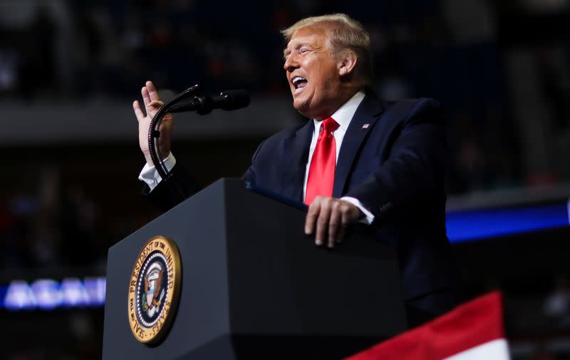 U.S. President Donald Trump holds his first re-election campaign rally in several months in Tulsa, Oklahoma