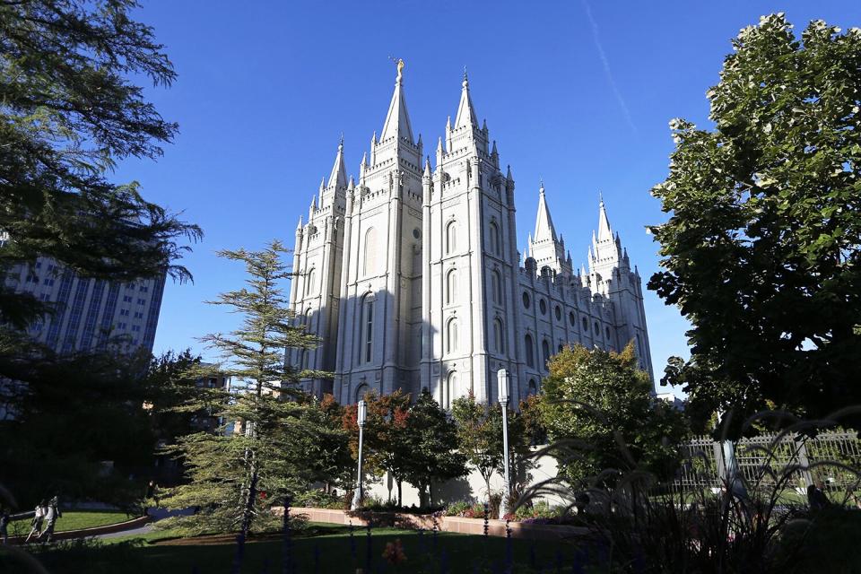 The Salt Lake Temple, at Temple Square is shown, in Salt Lake City.