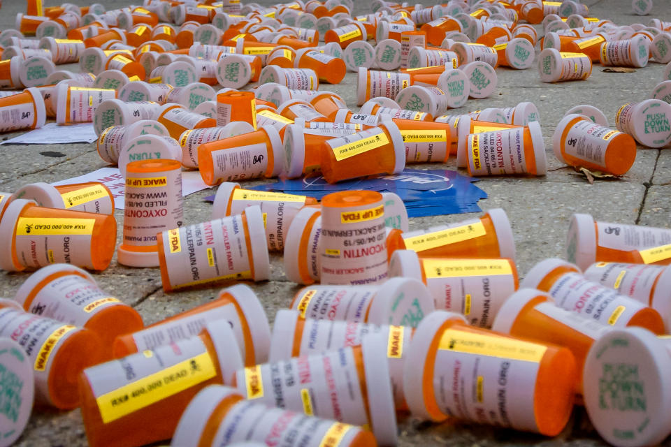 Hundreds prescription bottles of OxyContin.