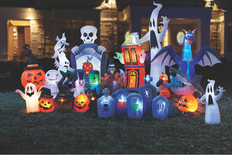 Inflatable Halloween lawn ornaments from Canadian Tire