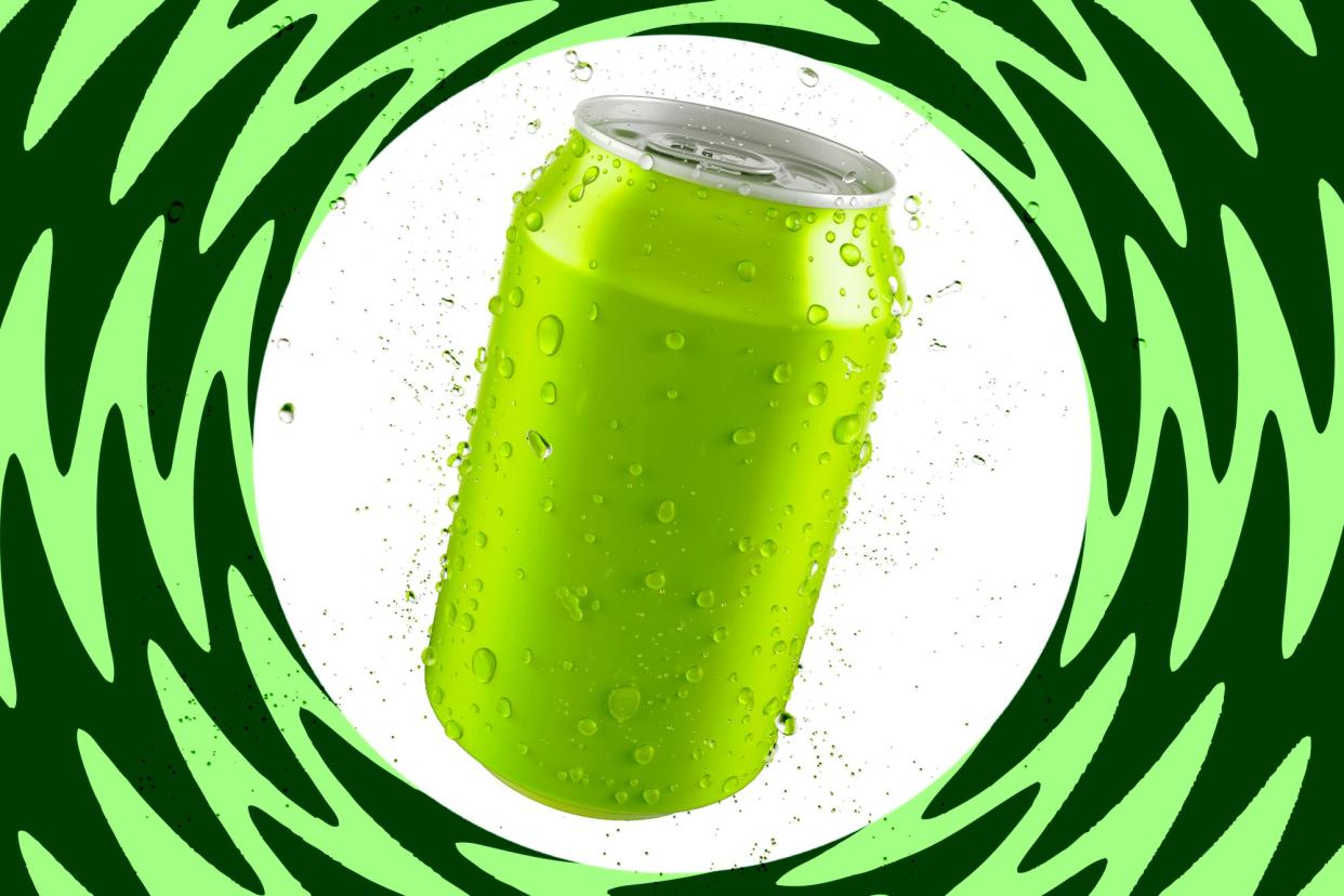 a photo of a green can