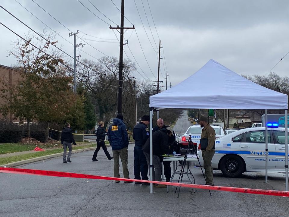 According to the Metro Nashville Police Department, three police officers shot and killed a man after he pulled a gun and fired on them on Maple Street near Gallatin Pike in Nashville, Tennessee, on Nov. 12, 2022.