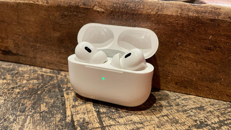 Apple AirPods Pro 2 inside their charging case