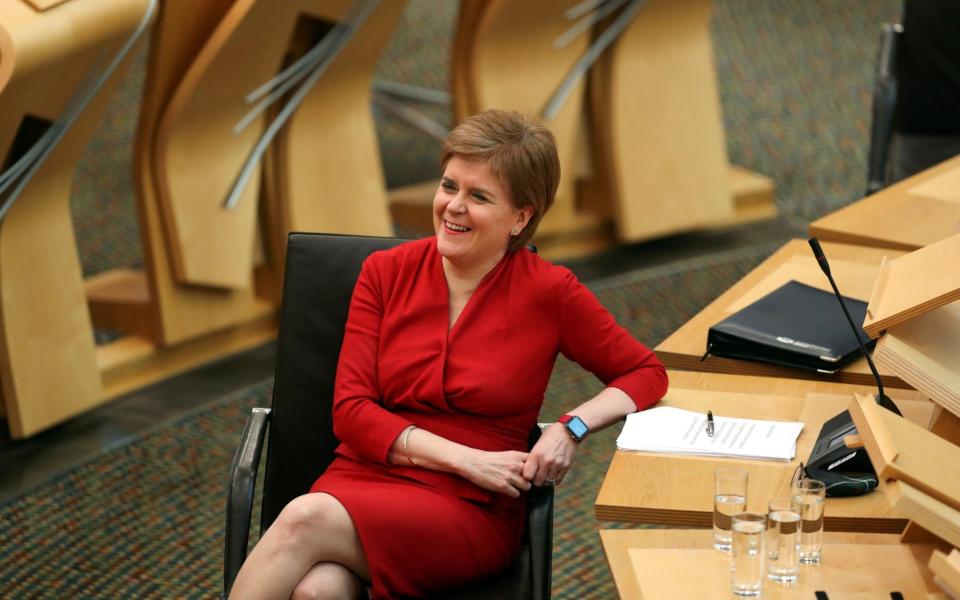 Nicola Sturgeon before making a statement to the Scottish Parliament  - Reuters