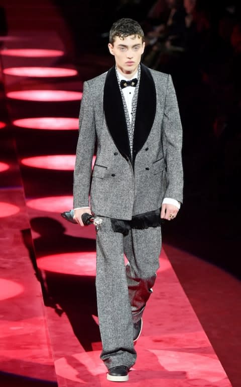 Dolce & Gabbana autumn/winter 2019 at Milan Men's Fashion Week  - Credit: VICTOR BOYKO/Getty Images