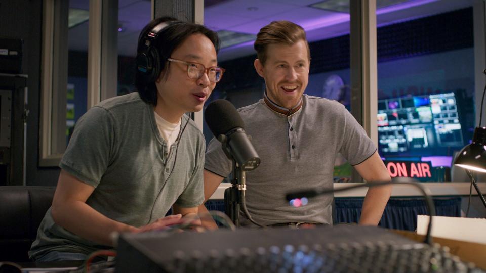 Jimmy O. Yang (left) and Alex Moffat star as standup comedians in "The Opening Act."