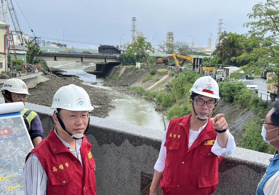 陳其邁視察楠梓仁武防汛整備。（圖：高雄市政府提供）