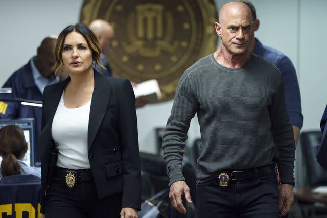 <p>Peter Kramer/NBC via Getty</p> Mariska Hargitay as Captain Olivia Benson, Christopher Meloni as Det. Elliot Stabler on 'Law & Order: SVU'