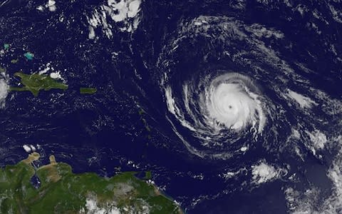 This image obatined from the NASA's GOES Project shows Hurricane Irma on September 4, 2017