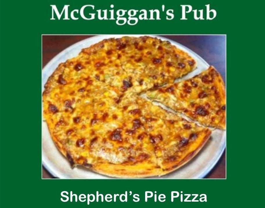 McGuiggans Pub,  546 Washington St., Whitman, will be serving a traditional corned beef and cabbage dinner for St. Patrick's Day. Pizza lovers may want to try their shepherd's pie pizza instead.