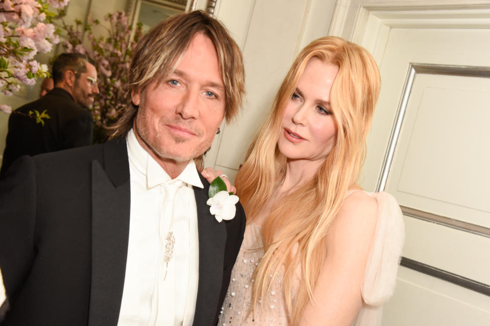 Keith Urban and Nicole Kidman at The Carlyle Hotel before the 2023 Met Gala: Karl Lagerfeld: A Line of Beauty on May 1, 2023 in New York, New York. (Photo by Steve Eichner/WWD via Getty Images)