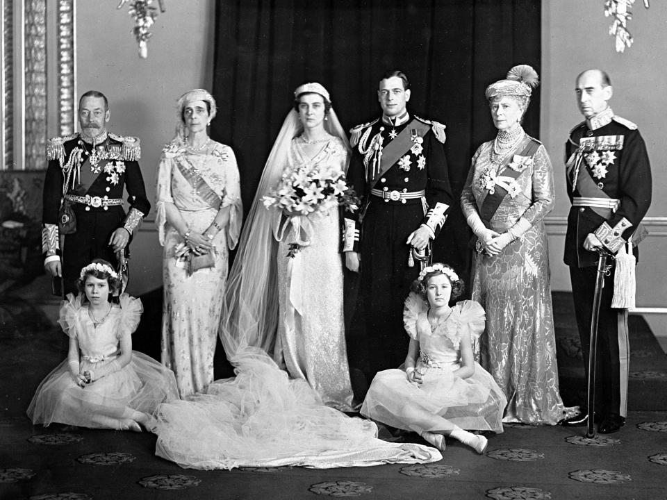 Queen Elizabeth at the marriage of the Duke of Kent and Princess Marina of Greece