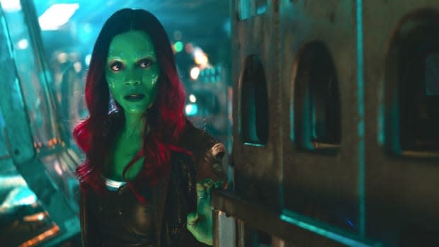 Zoe Saldaña as Gamora in "Avengers: Infinity War"<p>Marvel Studios/Disney</p>
