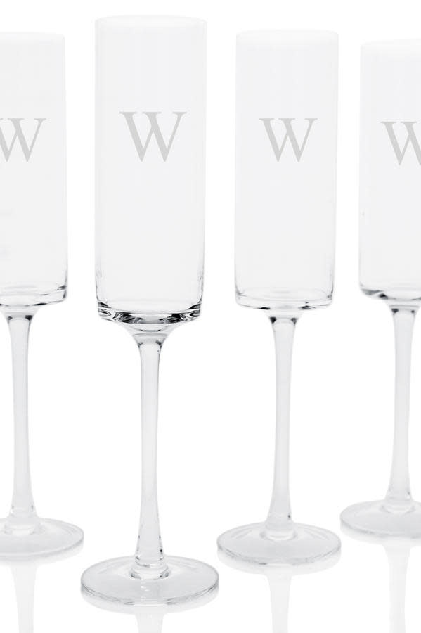 Birch Lane Leavell Personalized 10 oz. Glass Flute, $58.99 for a set of 4