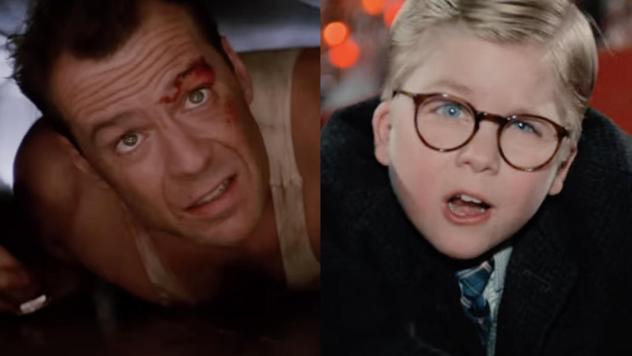  Bruce Willis in Die Hard, Peter Billingsley in A Christmas Story. 