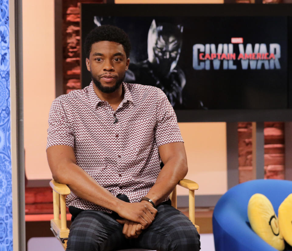 Miami, FLORIDA - SEPTEMBER 12: Actor Chadwick Boseman is seen on the set of Univision's 'Despierta America' to promote the DVD release of Captain American Civil War, on September 12, 2016 in Miami, Florida. (Photo by Alberto E. Tamargo) *** Please Use Credit from Credit Field ***