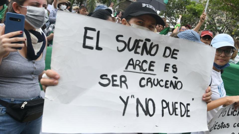 Protesta en Santa Cruz.