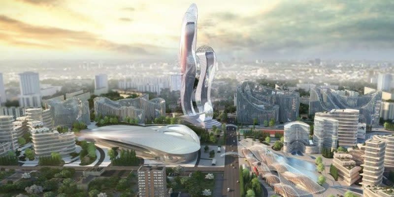 Renderings of the ultra-futuristic, almost sculptural 