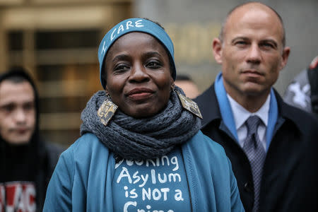 Therese Okoumou, Statue of Liberty climber, is seen at the United States Courthouse in the Manhattan borough of New York City, New York, U.S., December 17, 2018. REUTERS/Jeenah Moon