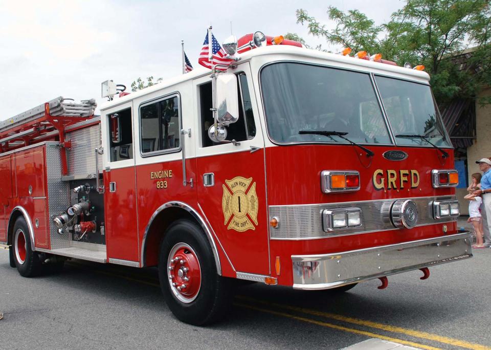 A Glen Rock fire engine. The borough's fire chief said the Coleman School siren is necessary as backup even in an era when electronic communication is used to send the call to firefighters.