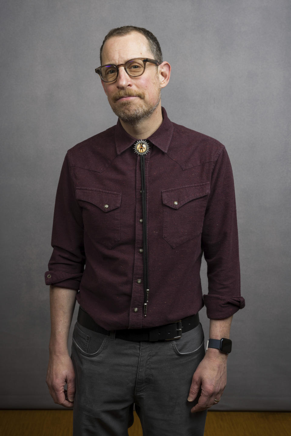 Executive producer Scott Gimple poses for a portrait to promote the AMC television series "The Walking Dead: The Ones Who Live" during the Winter Television Critics Association Press Tour on Tuesday, Feb. 6, 2024, at The Langham Huntington Hotel in Pasadena, Calif. (Willy Sanjuan/Invision/AP)