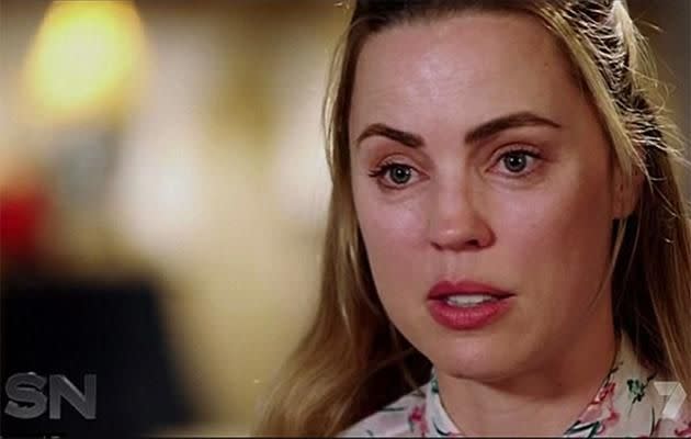 Melissa George appeared on Sunday Night to talk about her alleged attack. Photo: Sunday Night