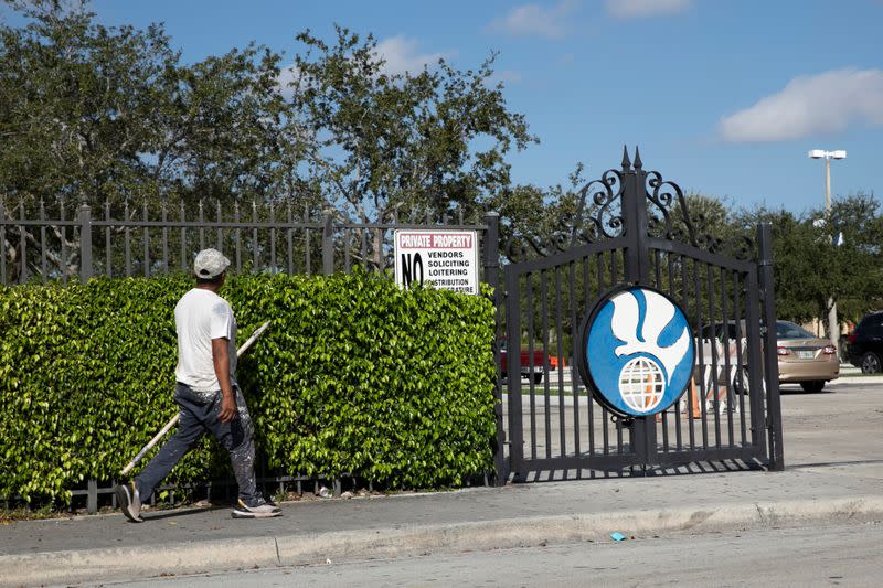 The King Jesus International Ministry is seen ahead of a January 3 visit by U.S. President Donald Trump in Miami