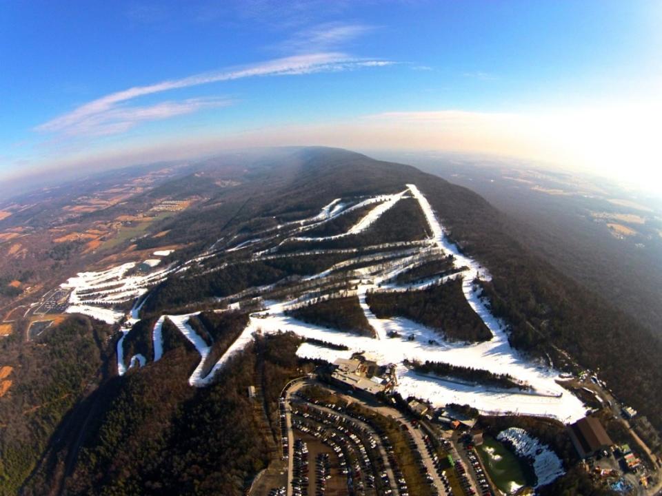 Blue Mountain Resort, Pennsylvania, seen from the air.<p>Ikon Pass/Blue Mountain Resort</p>