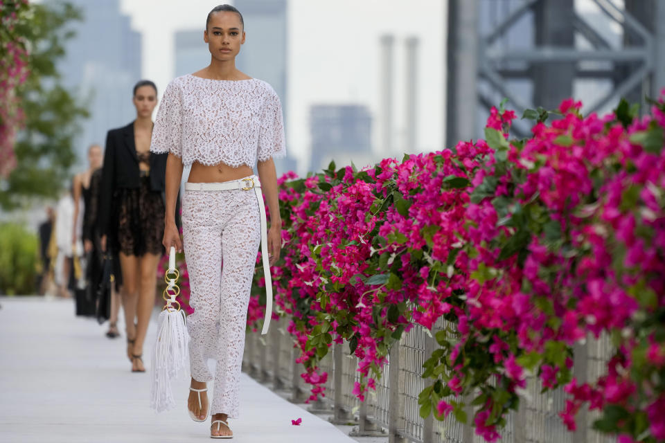 The Michael Kors collection is modeled during Fashion Week, Monday, Sept. 11, 2023, in New York. (AP Photo/Mary Altaffer)