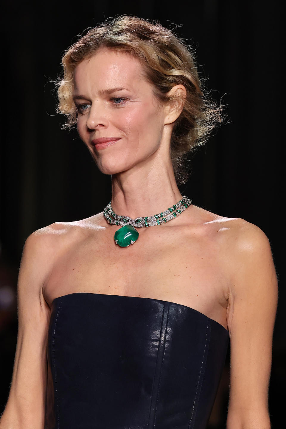 VENICE, ITALY - MAY 16: Eva Herzigova walks the ranway at the "Bulgari Mediterranea High Jewelry" event at Palazzo Ducale on May 16, 2023 in Venice. (Photo by Pietro S. D'Aprano/Getty Images for Bulgari)