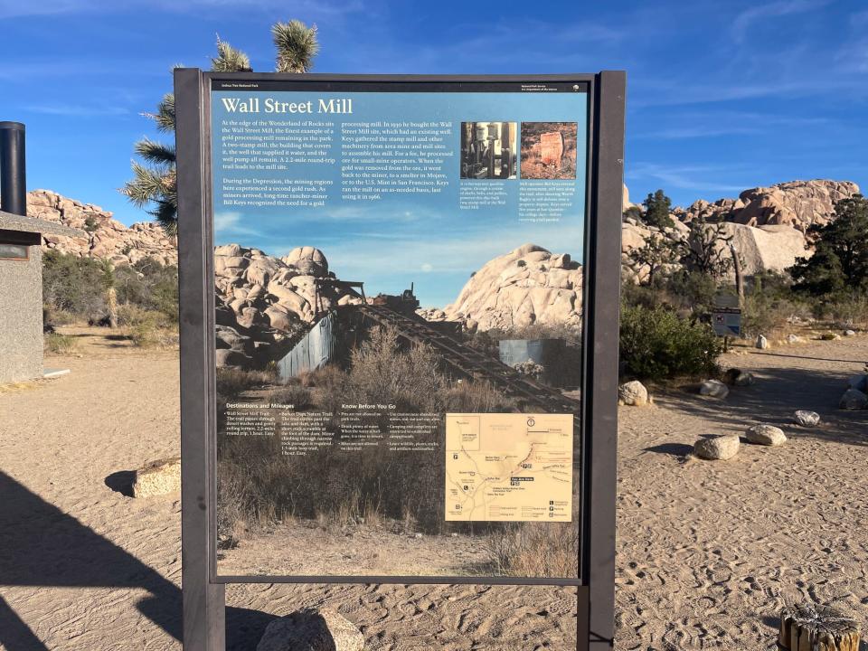 A sign at the trailhead for the hike.