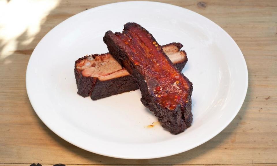 Smoky and sticky: Lagom’s pork belly rib at the Hackney Church Brew Co.