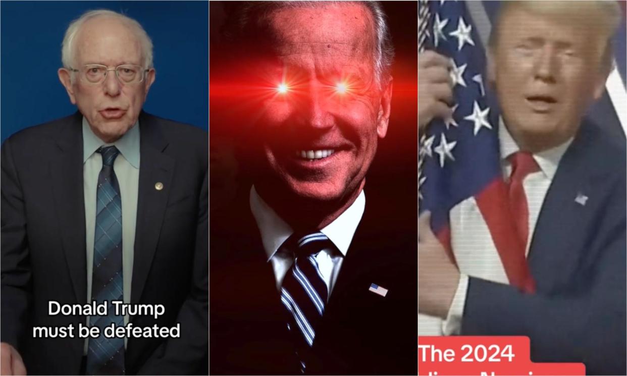 <span>Joe Biden has leaned into the right’s ‘Dark Brandon’ meme and used surrogates like Bernie Sanders.</span><span>Composite: The Guardian/TikTok</span>
