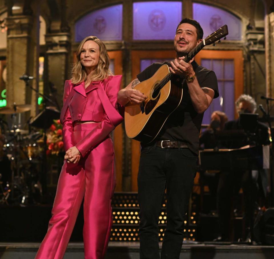 Carey Mulligan with her husband Marcus Mumford during the Monologue on Saturday, April 10, 2021