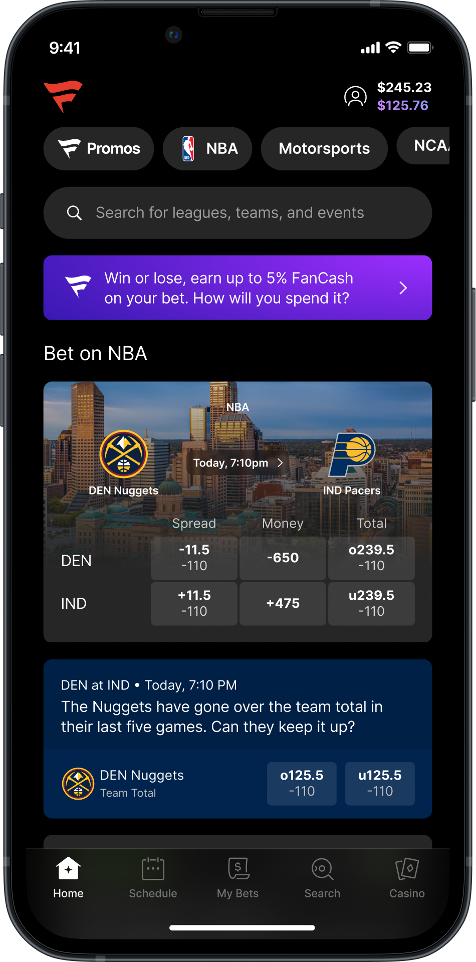 Fanatics Sportsbook Discover Data