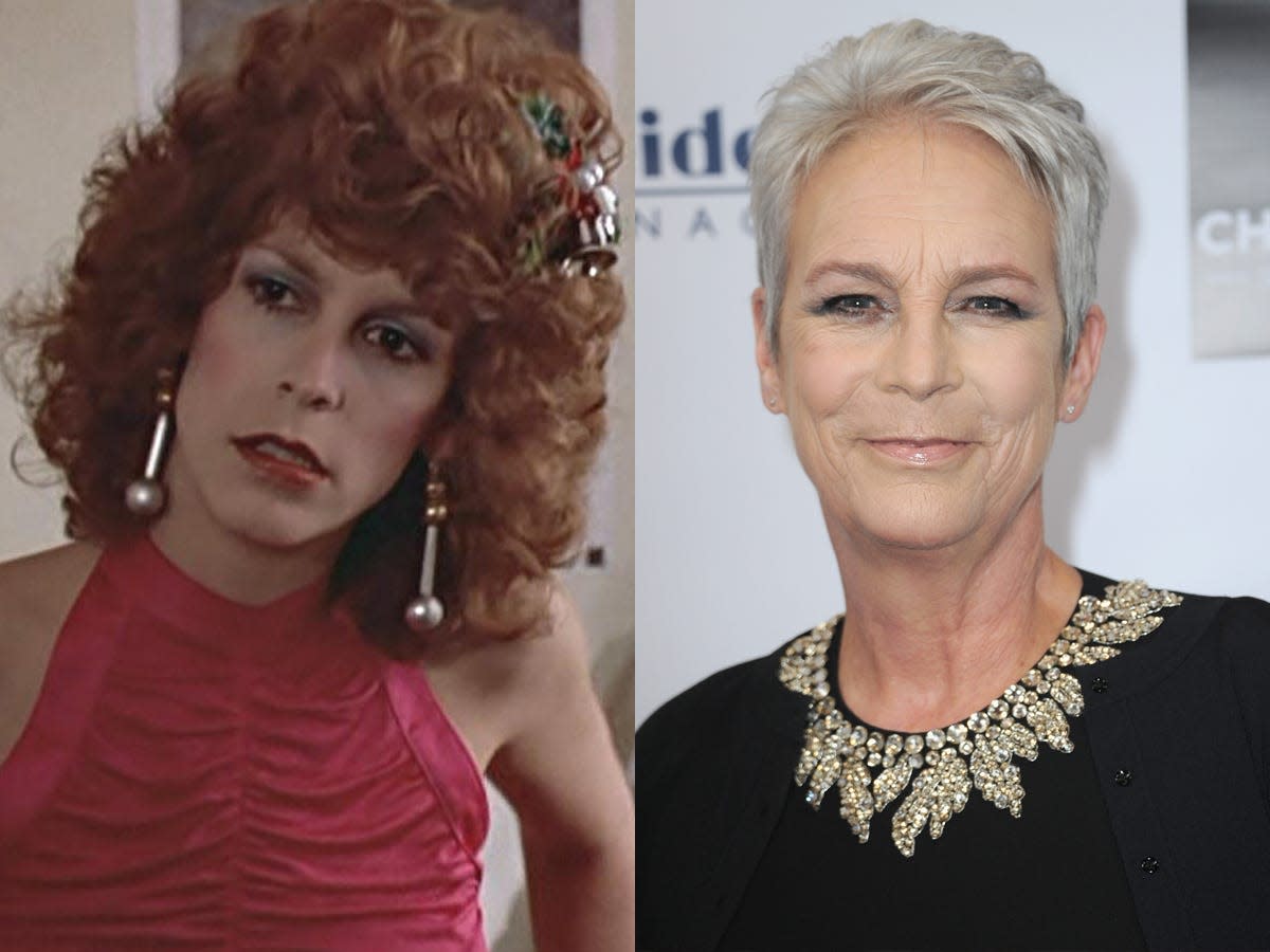 Jamie Lee Curtis in "Trading Spaces" (left) and in 2020.