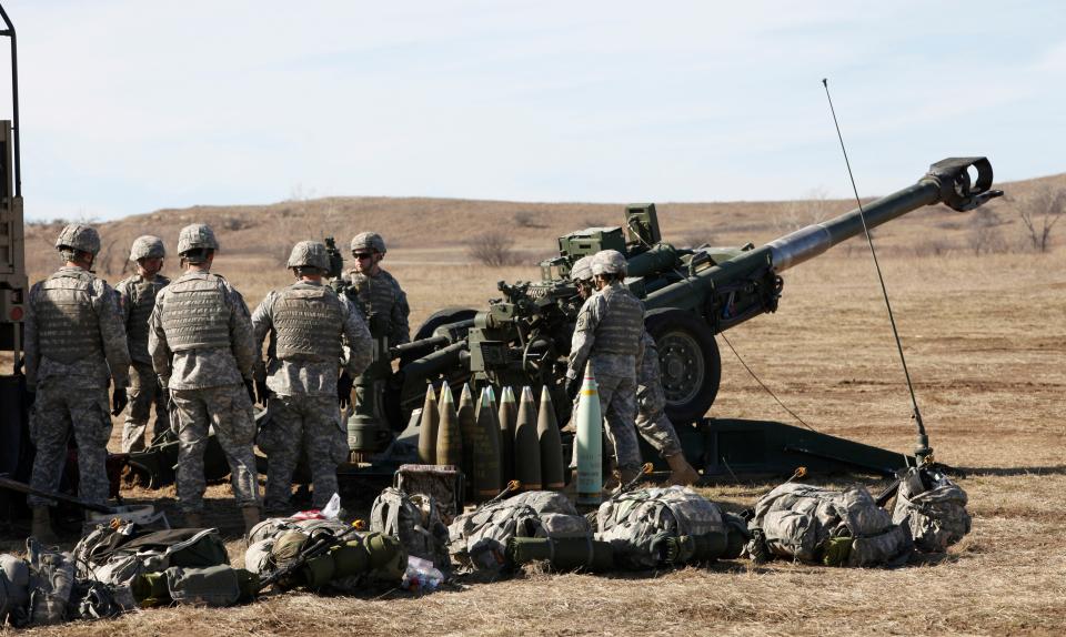 Soldiers train with artillery in 2015 at Fort Sill near Lawton.