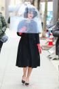 <p>Rachel Brosnahan films on the set of <em>The Marvelous Mrs. Maisel</em> in N.Y.C. on Thursday.</p>