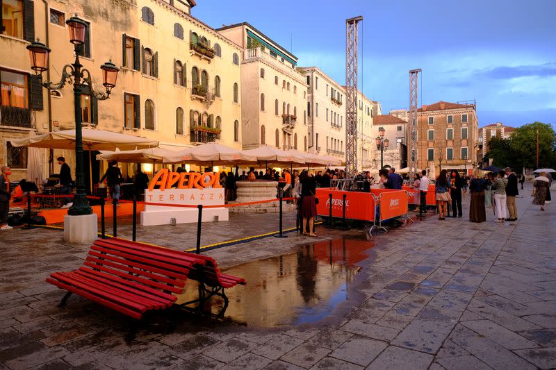 FILE PHOTO: Campari inaugurates a new brand house for Aperol, its best-selling beverage, in Venice, Italy