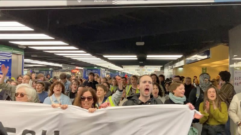 Protests in Chatelet, in Paris