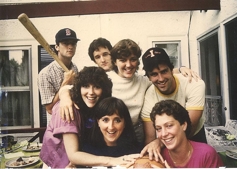 Meg Kissinger, bottom center, poses with many of her siblings.