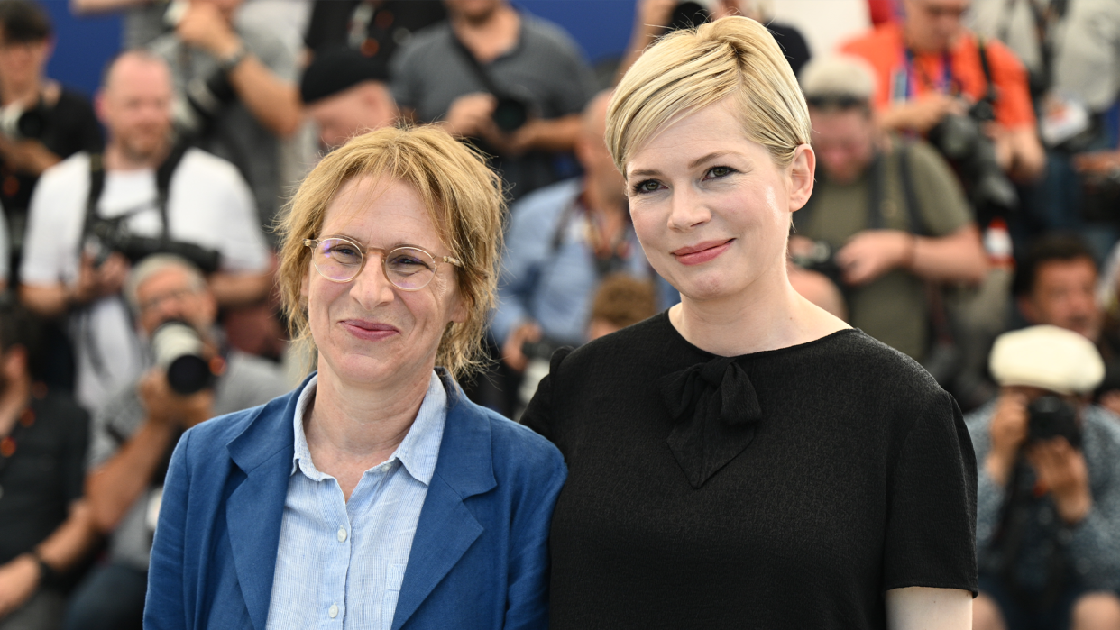 Kelly Reichardt and Michelle Williams attend the Cannes Film Festival premiere of Showing Up in May 2022. (Photo: Getty Images)