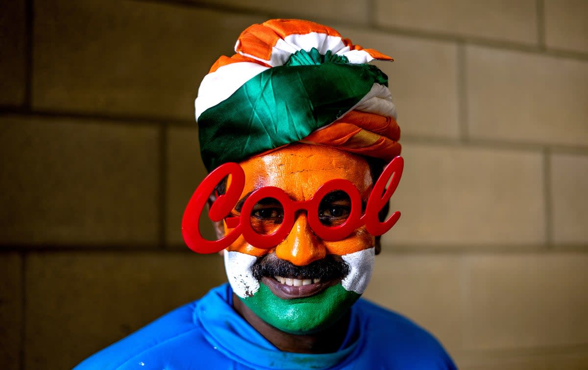 An India fan during day one of the ICC World Test Championship Final match at The Oval, London on 7 June (PA)