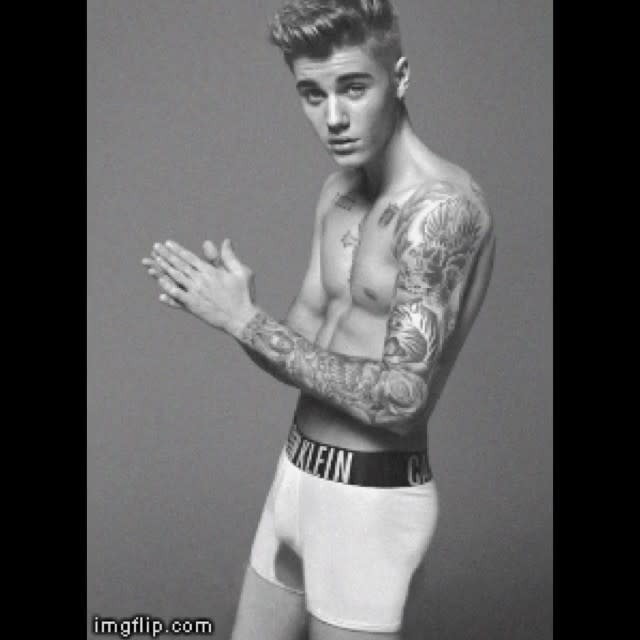 Justin Bieber Bulging in Tight Wet Underwear