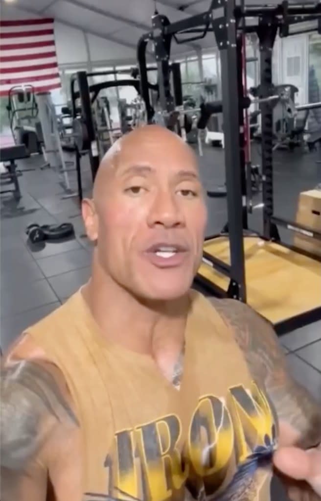 Dwayne “The Rock” Johnson not only provided a video message, but sent a team to film students’ reactions. Courtesy of Dwayne The Rock Johnson