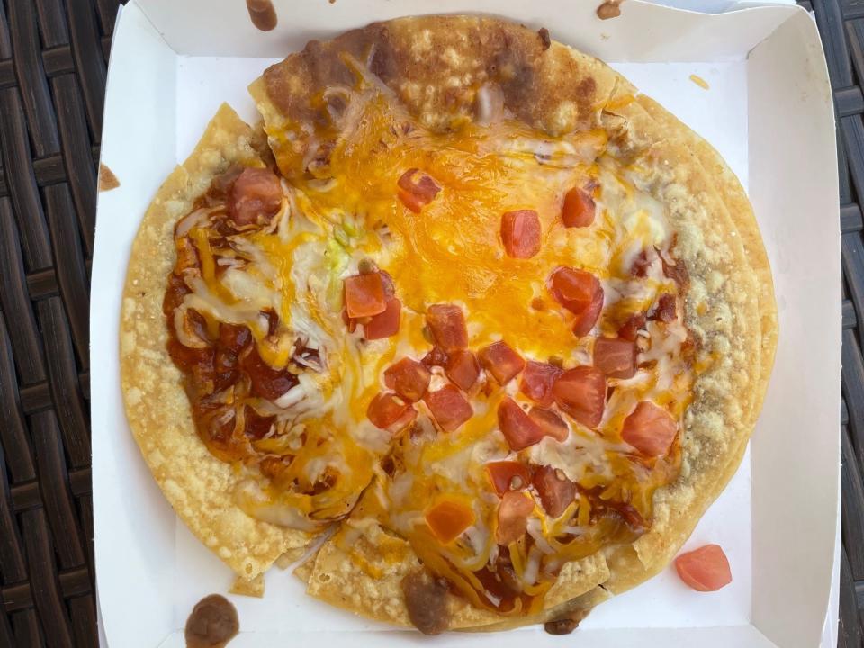 Taco Bell's Mexican Pizza vegetarian